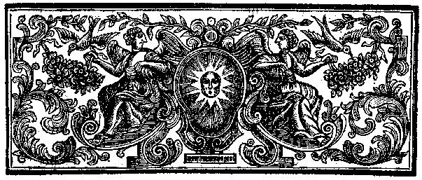 Ornament from Arcana Coelestia depicting two angels close to the Sun. Angels are central to Swedenborg's theology and about them he said: "Angels never attack, as infernal spirits do. Angels only ward off and defend."