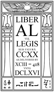 Cover page of the liber al vel legis - black white