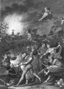 Engraving from 1829 by W. Jury, depicting the Walpurgis Night Scene from Goethe's Faust.