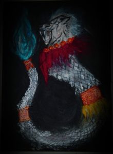 Artwork by Radiana Piț of the Dacian Wolf, Draco.