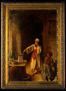 Painting of Razhes, the Alchemist in his Laboratory in Bagdad, by Earnest Board