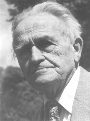 German Alchemist Alexander von Bernus at the age of 77 in 1957, Portrait, close-up, black white source unknown